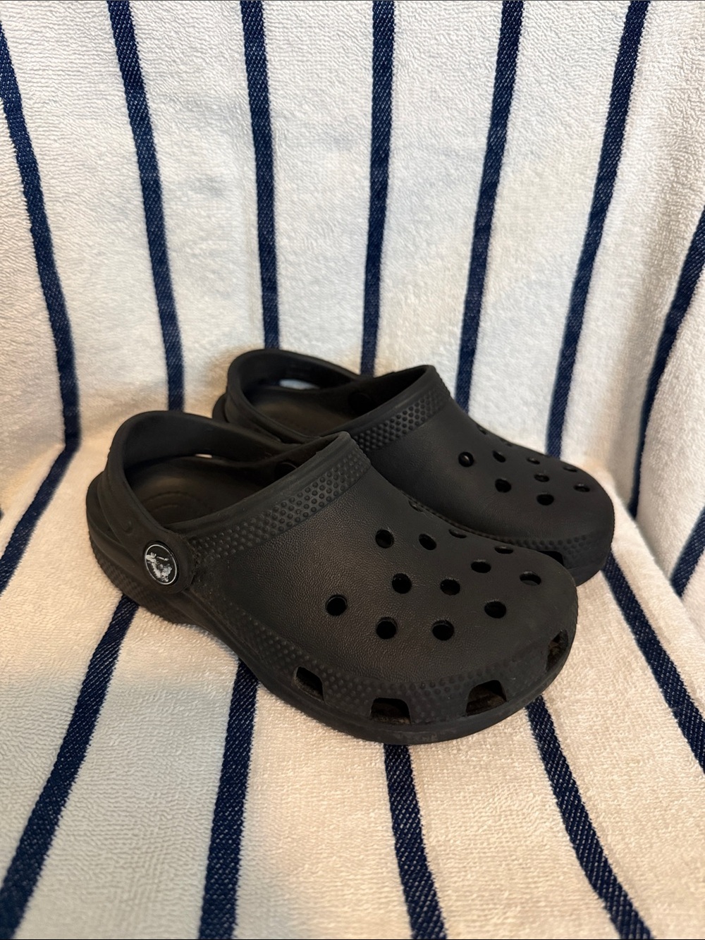 CROCS Kids Black Classic Clog with Heel Strap
